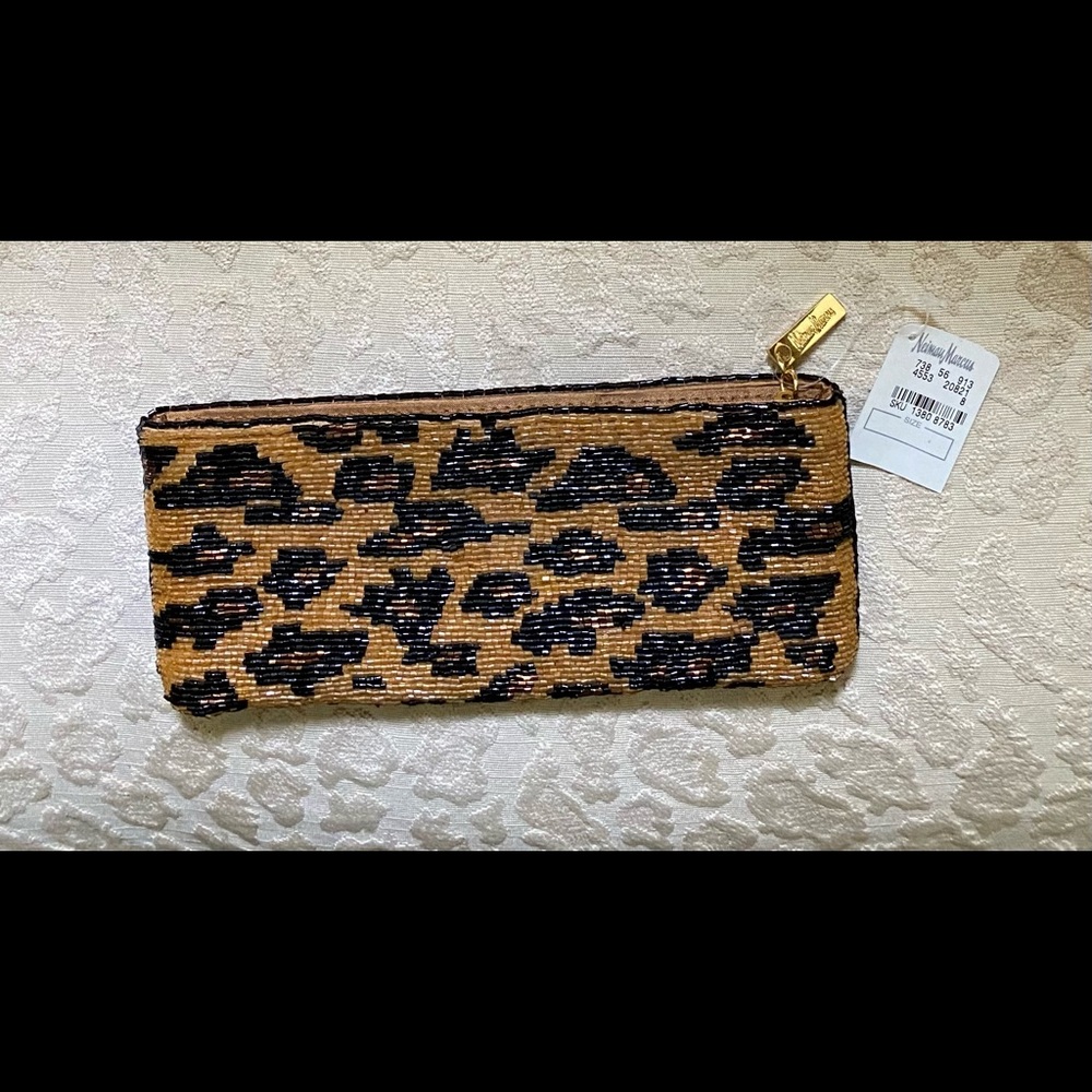 Neiman Marcus Leopard Beaded Purse